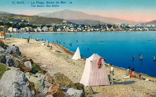 Cpa France Nice la plage