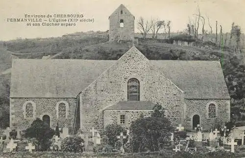 Cpa France Cherbourg Fermanville l'eglise