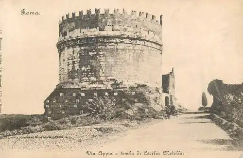 Postcard Italy Rome via Appia e tomba di Cecilia Metella