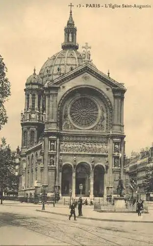 France Paris cpa l'eglise Saint Augustin