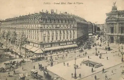 France Paris cpa Grand Hotel place de l'Opera