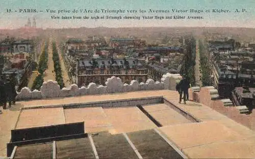 France Paris cpa vue prise de l'Arc de Triomphe