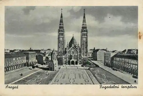 Postcard Hungary Szeged Fagadalmi templom