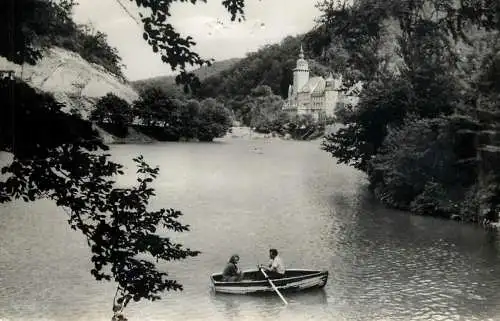 Postcard Hungary Lillafured Palota Szallo row boat