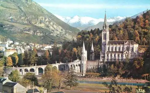 Postcard France Lourdes basilique