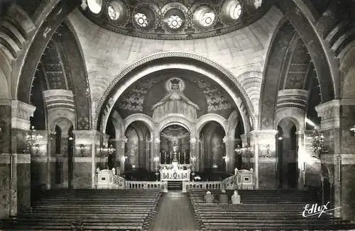 Postcard France Lourdes basilique interior
