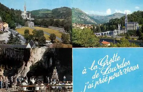 Postcard France Lourdes basilique