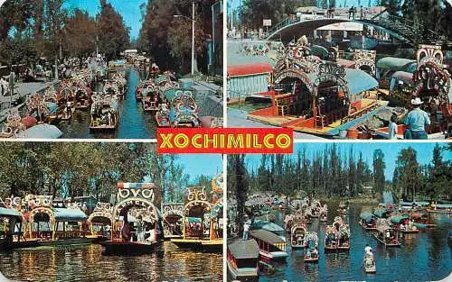 Postcard Mexico Xochimilco floating gardens