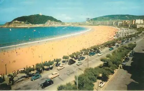 Postcard Spain San Sebastian playa de la Concha