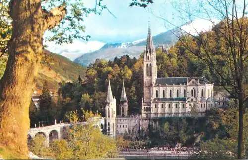 Postcard France Hautes Pyrénées Lourdes basilica 1995