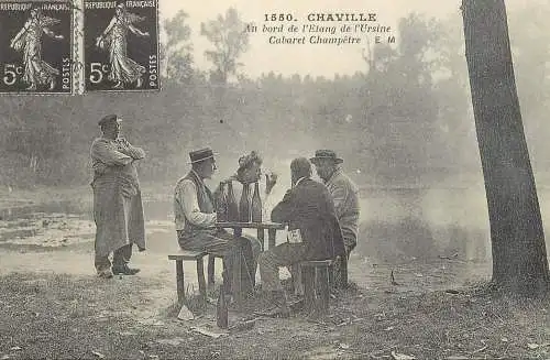 France carte d`autrefois Chaville au bord de létang