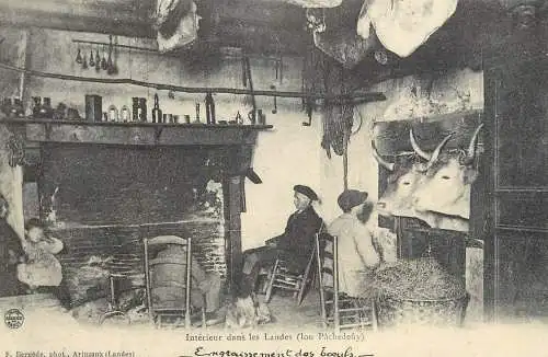 France carte d`autrefois Gascogne interieur dans les Landes lou Pachedeuy