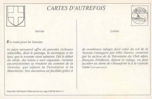 France carte d`autrefois Le Lac des Vaches et la Grande Casse Savoie