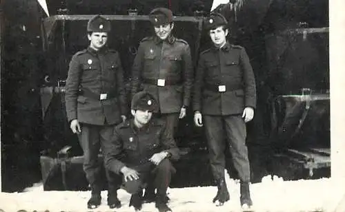 Romanian army soldiers souvenir photo