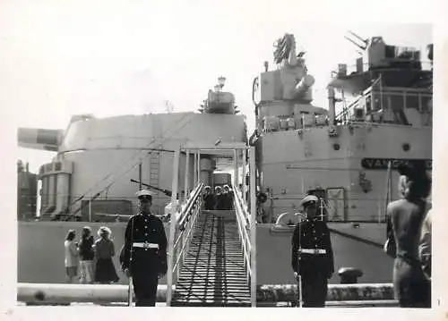 military vessel princess Elizabeth 21st birthday the guns fireing the royal salute 1947