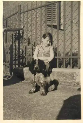 boy with dog pet