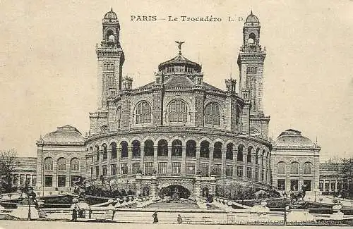 France carte d`autrefois Paris le Trocadero