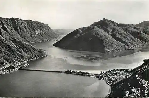Switzerland postcard Lago di Lugano ponte di Melide