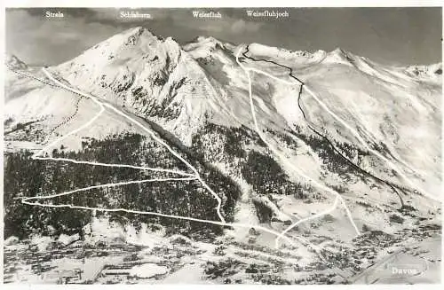 Switzerland postcard Davos mit Parsennabfahrten