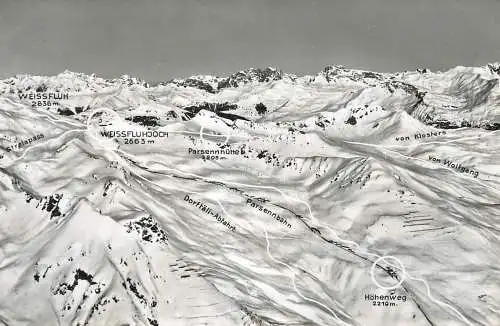 Switzerland postcard Davos Parsenn Skigebiet