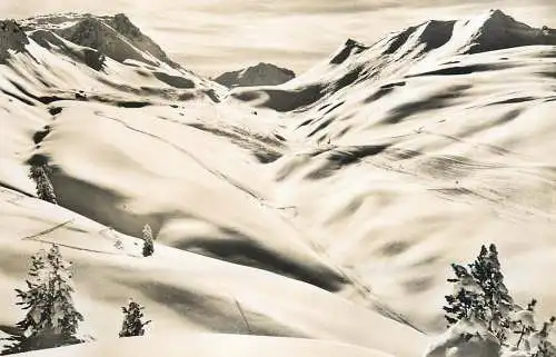 Switzerland postcard Parsenn route Weissfluhjoch kublis