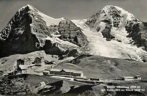 Switzerland postcard kleine Scheidegg mit Eiger Monch
