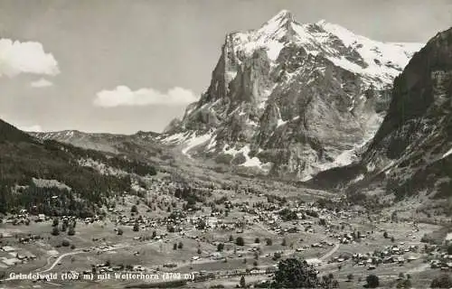 Switzerland postcard Griindelwald mit Wetterhorn