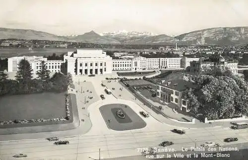 Switzerland postcard Geneve le palais des nations Mont Blanc