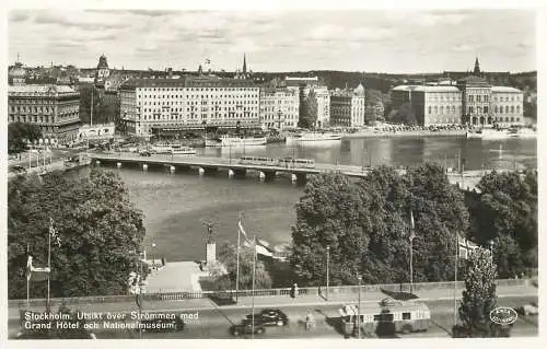 Postcard Sweden Stockholm grand hotel och Nationalmuseum