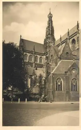 Postcard Netherlands Haarlem great church or St. Bavo