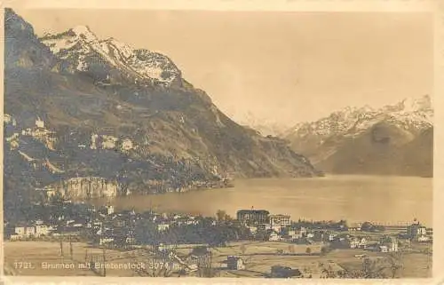 Postcard Switzerland Brunnen mit Bristenstock