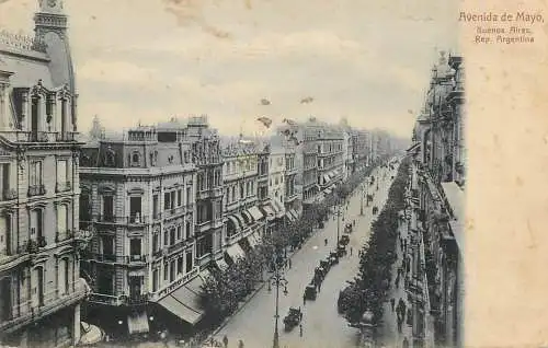 Postcard Argentina Buenos Aires avenida de Mayo