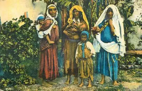 Postcard Algeria ethnic scene and costumes traditions