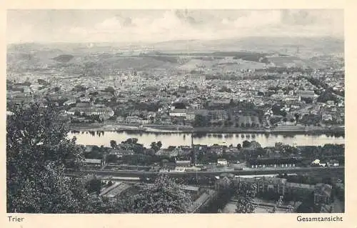 Postcard Germany Trier panorama