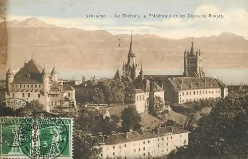 Switzerland postcard Lausanne le chateau