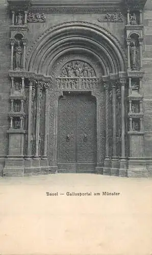Switzerland postcard Basel Gallusportal am Munster