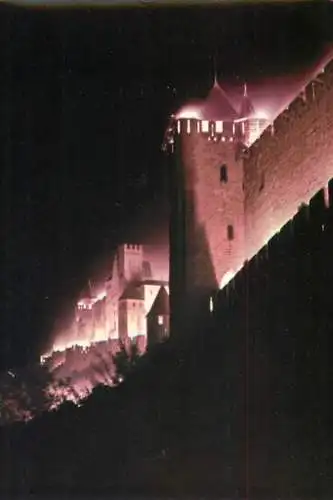France Embrasament de la Cite de Carcasonne vue de nuit