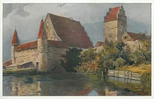 AK Dinkelsbühl Dinkelsbuhl Kunstler Hand Rud. Schulze