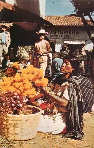 Mexico street market types and scenes