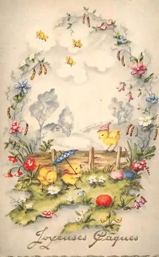 Easter greetings postcard France 1959
