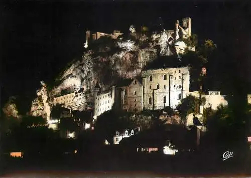 France Rocamadour le Rocher nocturnal vue