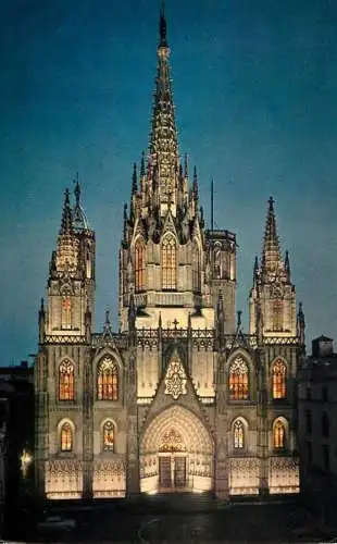 Spain Barcelona Cathedral night view