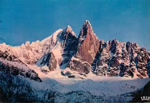 France Chamonix Mont-Blanc Coucher de soleil sur les Drus