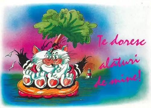 Postcard advertising Romania love card