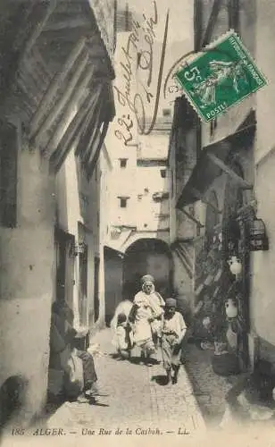 Africa postcard Algeria Algiers rue de la Casbah