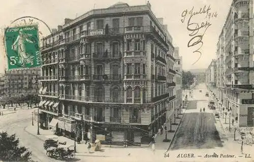 Africa postcard Algeria Alger avene Pasteur