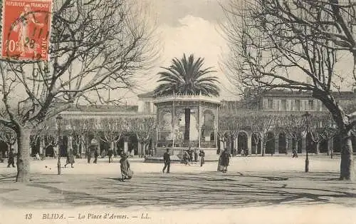 Africa postcard Algeria Blida la place d'Armes