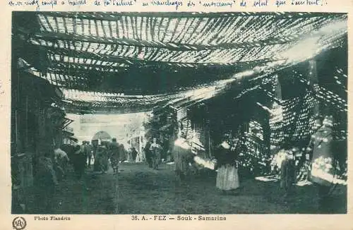 Africa postcard Morocco Fez Souk Samarine
