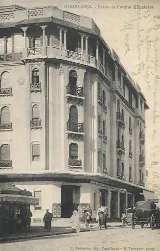 Africa postcard Morocco Casablanca entree de l'HOtel Excelsior