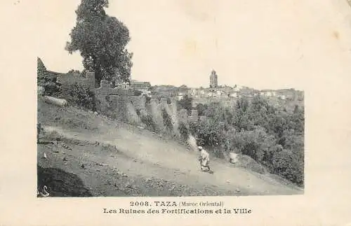 Africa postcard Morocco Taza les ruines des fortifications et la ville